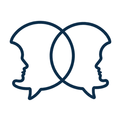 Two overlapping human profiles