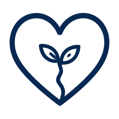 Heart with a growing plant inside