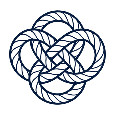 Interwoven rope knot symbol