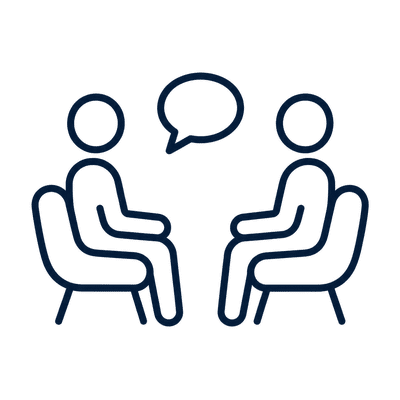 Two people in a counselling session