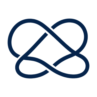 Intertwined infinity loop symbol