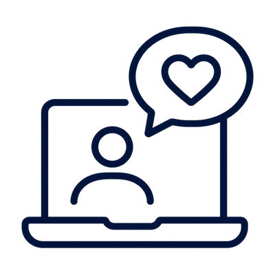Online therapy session on a laptop